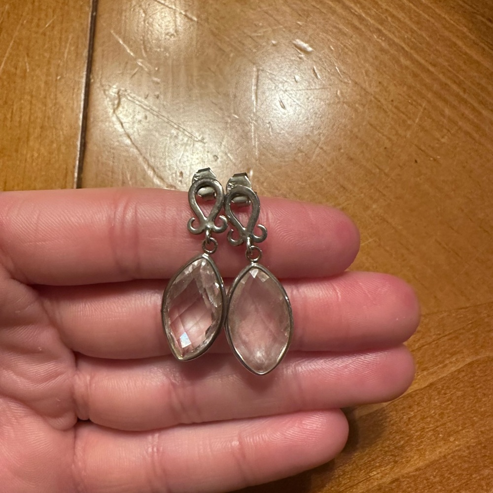 925 Clear Quartz Earrings